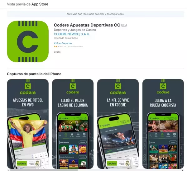 app codere vista previa ios